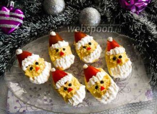 Фаршировані яйця ” дід мороз»