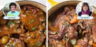 Coq Au Vin van Julia Child wint een klassieke Franse confrontatie
